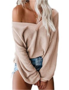 Nude Sweater Casual Boudoir Outfit Idea